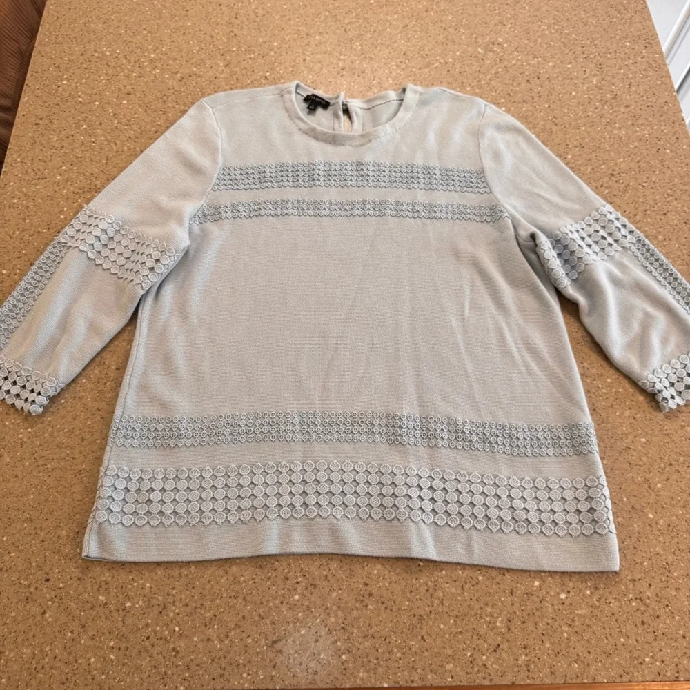 Talbots Soft blue/green Knit Top size Large - Picture 1 of 7